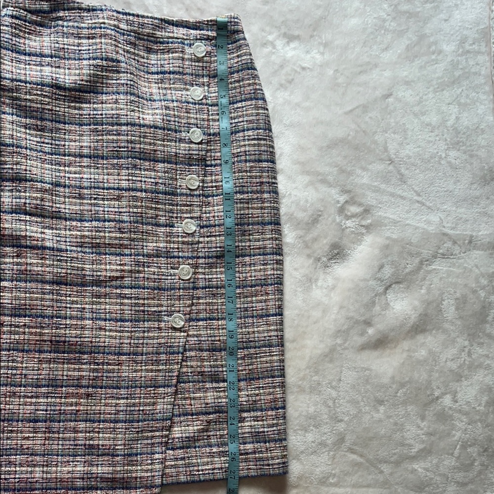 Halogen Women’s Pencil Midi Skirt in White and Blue SZ 0 - Picture 8 of 9